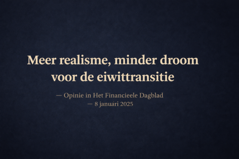 Meer realisme, minder droom voor de eiwittransitie