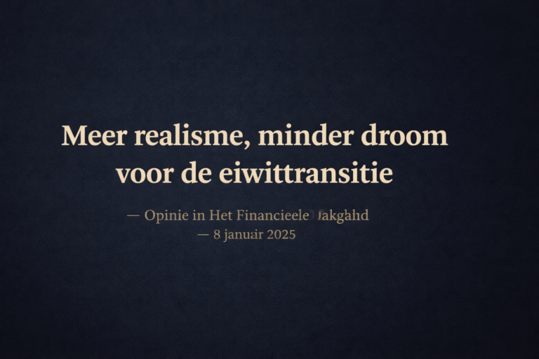 Meer realisme, minder droom voor de eiwittransitie