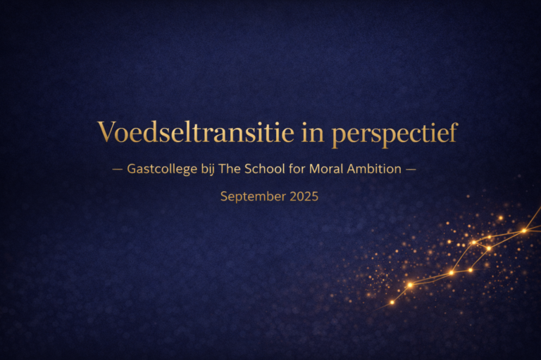 Gastcollege bij The School for Moral Ambition – Voedseltransitie in perspectief