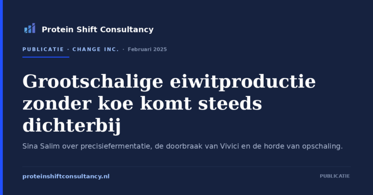 Grootschalige eiwitproductie zonder koe komt steeds dichterbij