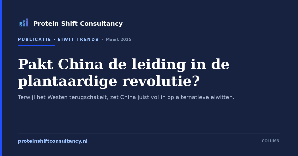 Pakt China de leiding in de plantaardige revolutie?
