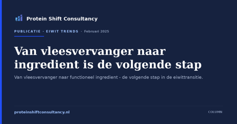 Van vleesvervanger naar ingredi&euml;nt is de volgende stap