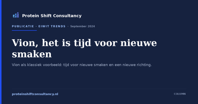 Vion, het is tijd voor nieuwe smaken