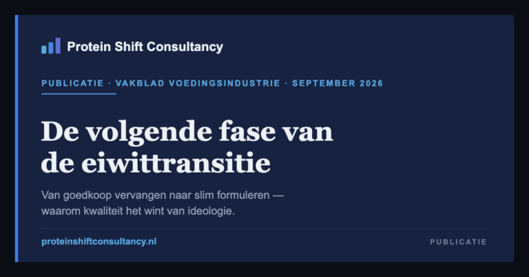 De volgende fase van de eiwittransitie
