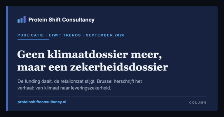 De eiwittransitie is geen klimaatdossier meer, maar een zekerheidsdossier